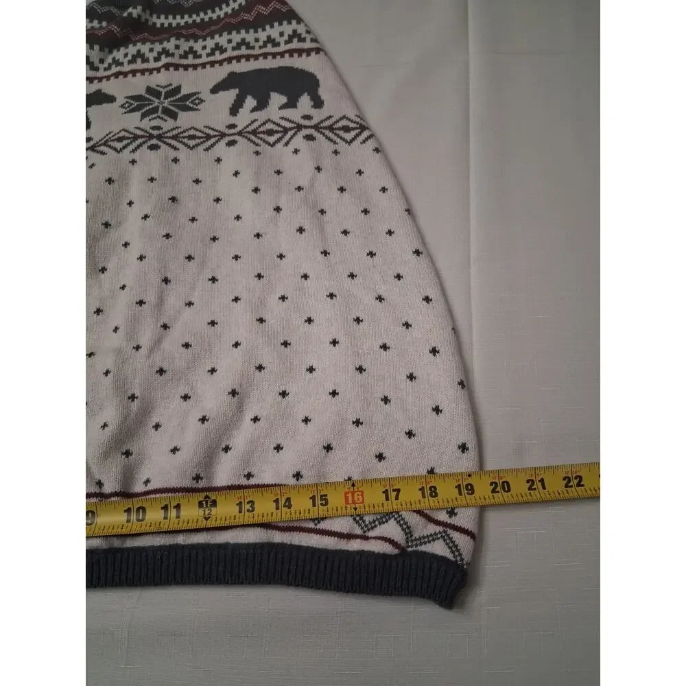 Lands' End Dog Family Holiday Sweater, Cream, Size XL Dog Sweater Bears